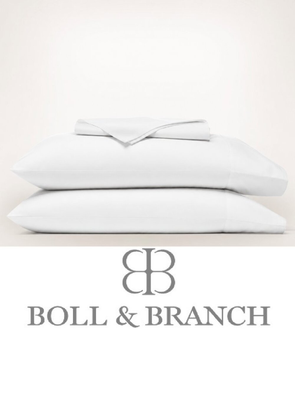 NEW! Boll & Branch Signature Hem FULL SHEET SET Flat Pillowcase Organic Cotton
